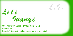 lili ivanyi business card